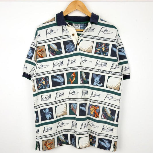Vintage 90s Pooh & Friends Golf Disney Store Polo Shirt (M)