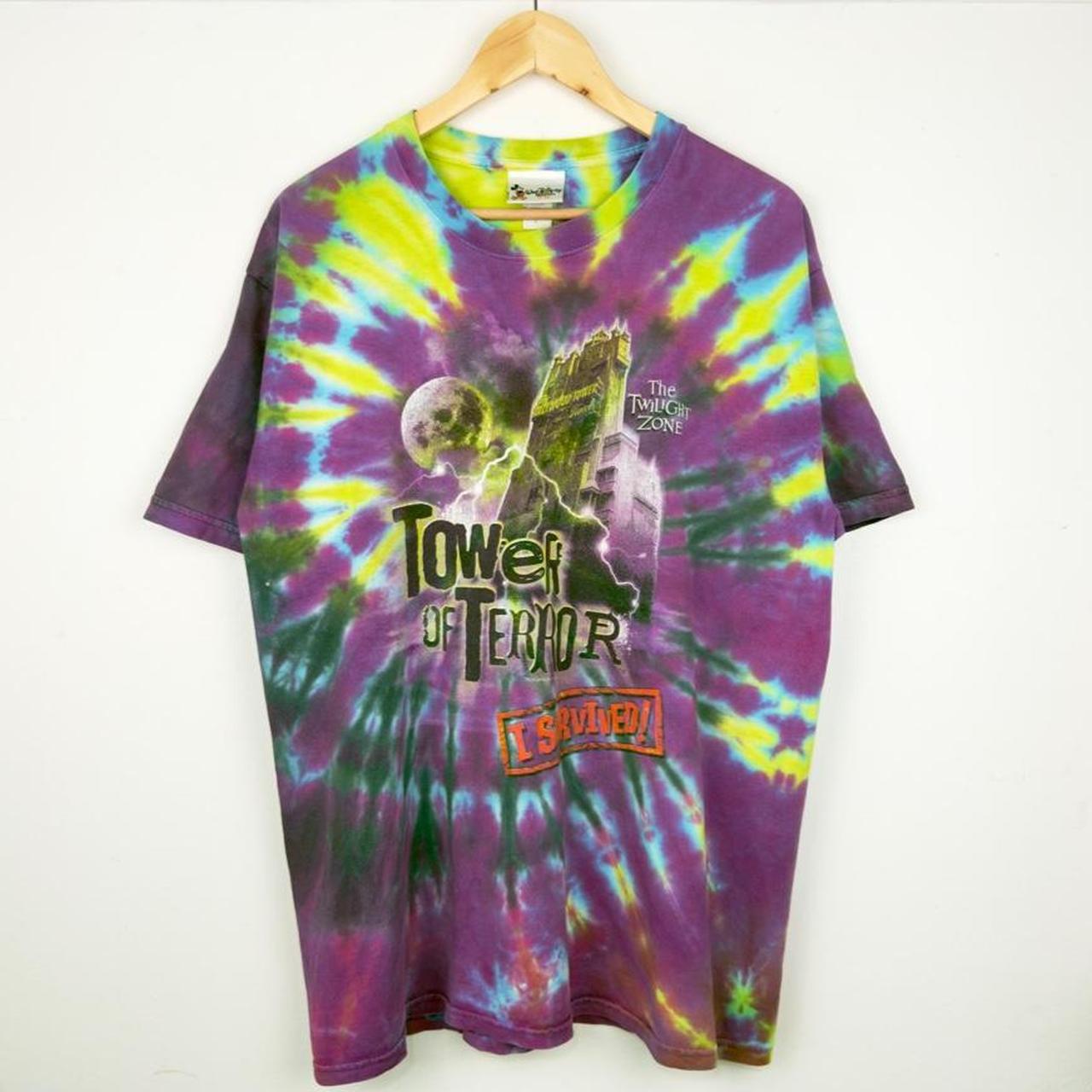 Vintage 00s Tower of Terror I Survived Tie Dye T Shirt (L)