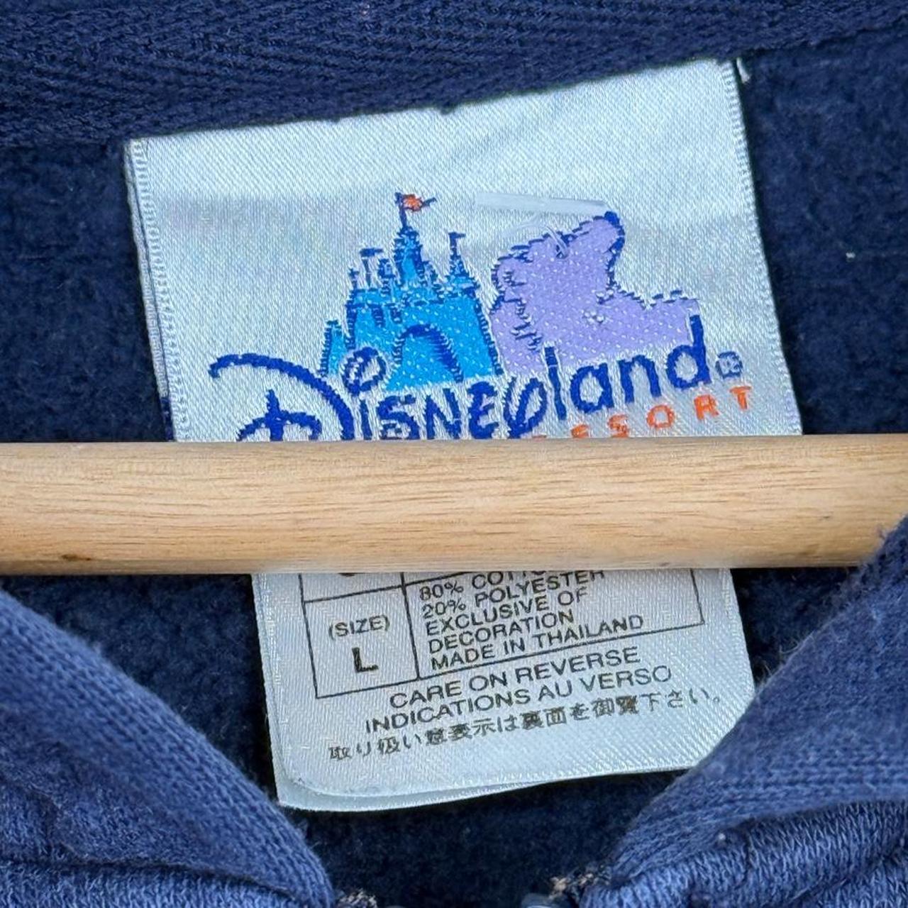 Vintage 00s Goofy Disneyland Embroidered Navy Zip Up Hoodie (L)