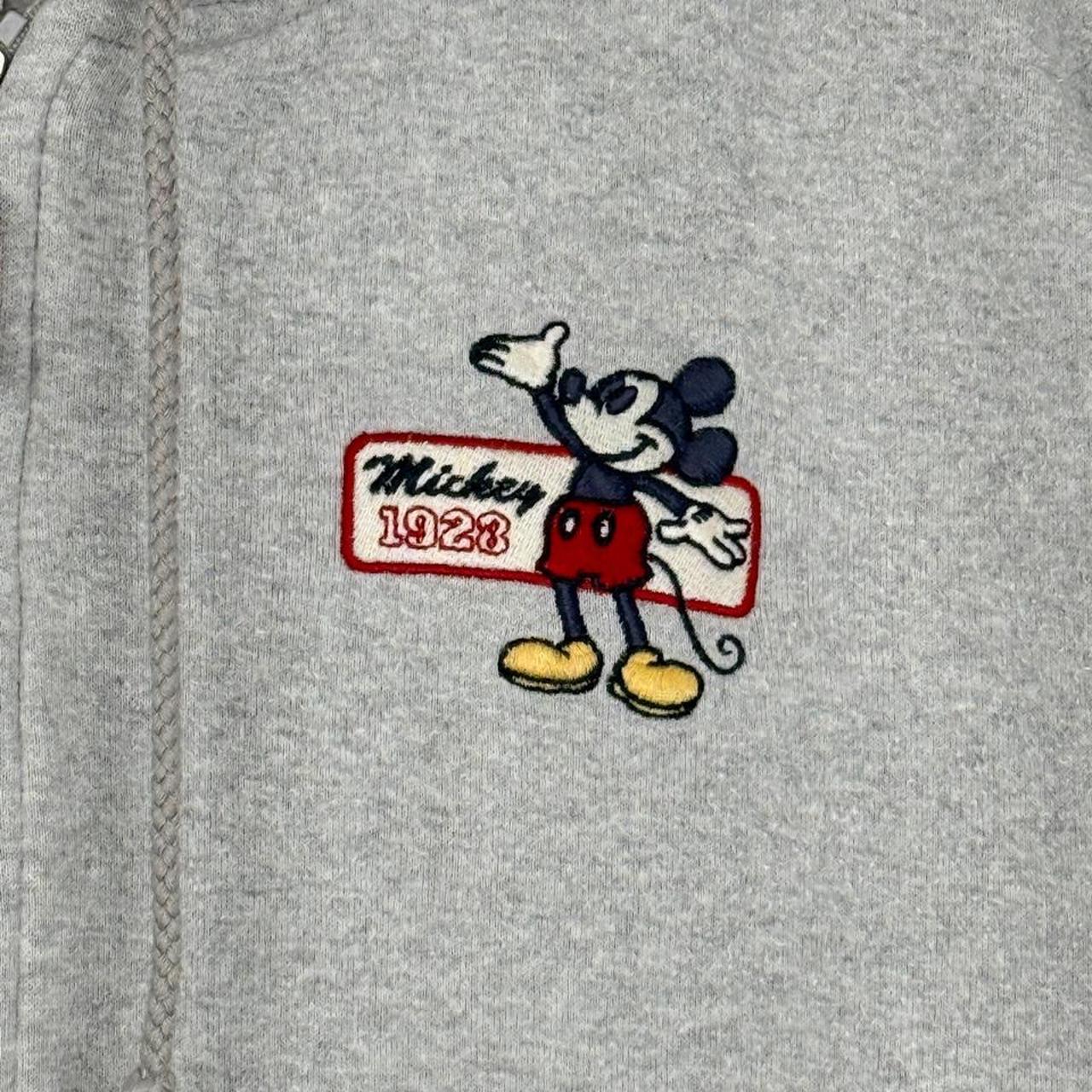 Vintage 00s Mickey Mouse Embroidered Disney Store Grey Hoodie (Boxy M)