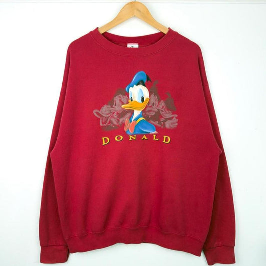 Vintage 00s Donald Duck Disney Store Red Sweatshirt (L)