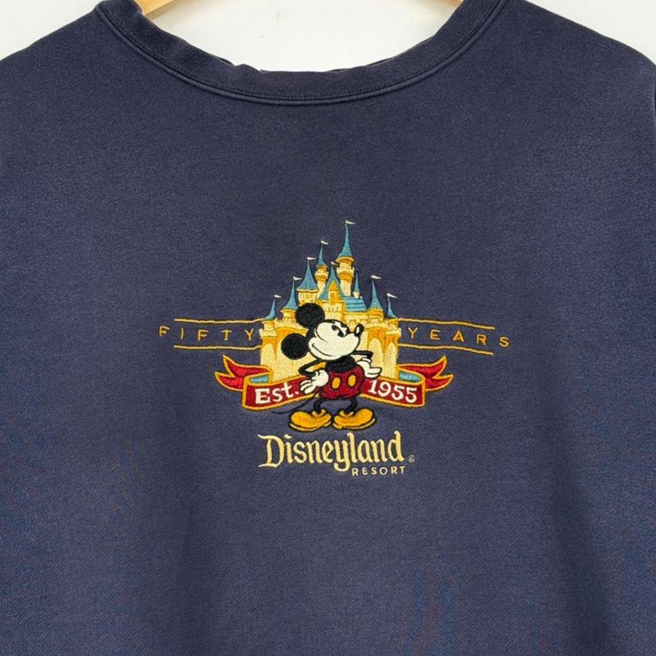 Vintage 00s Disneyland Fifty Years Embroidered Distressed Navy Blue Sweatshirt (L)