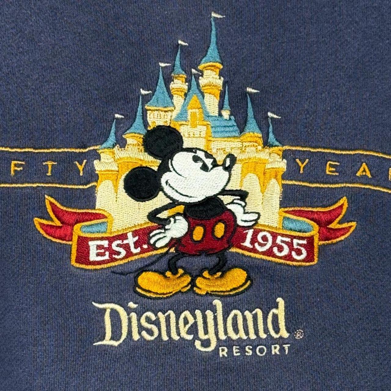 Vintage 00s Disneyland Fifty Years Embroidered Distressed Navy Blue Sweatshirt (L)