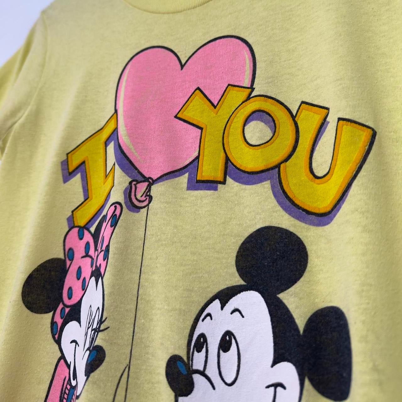 Vintage Mickey & Minnie I Love You Balloon 90s T Shirt (XS/S)