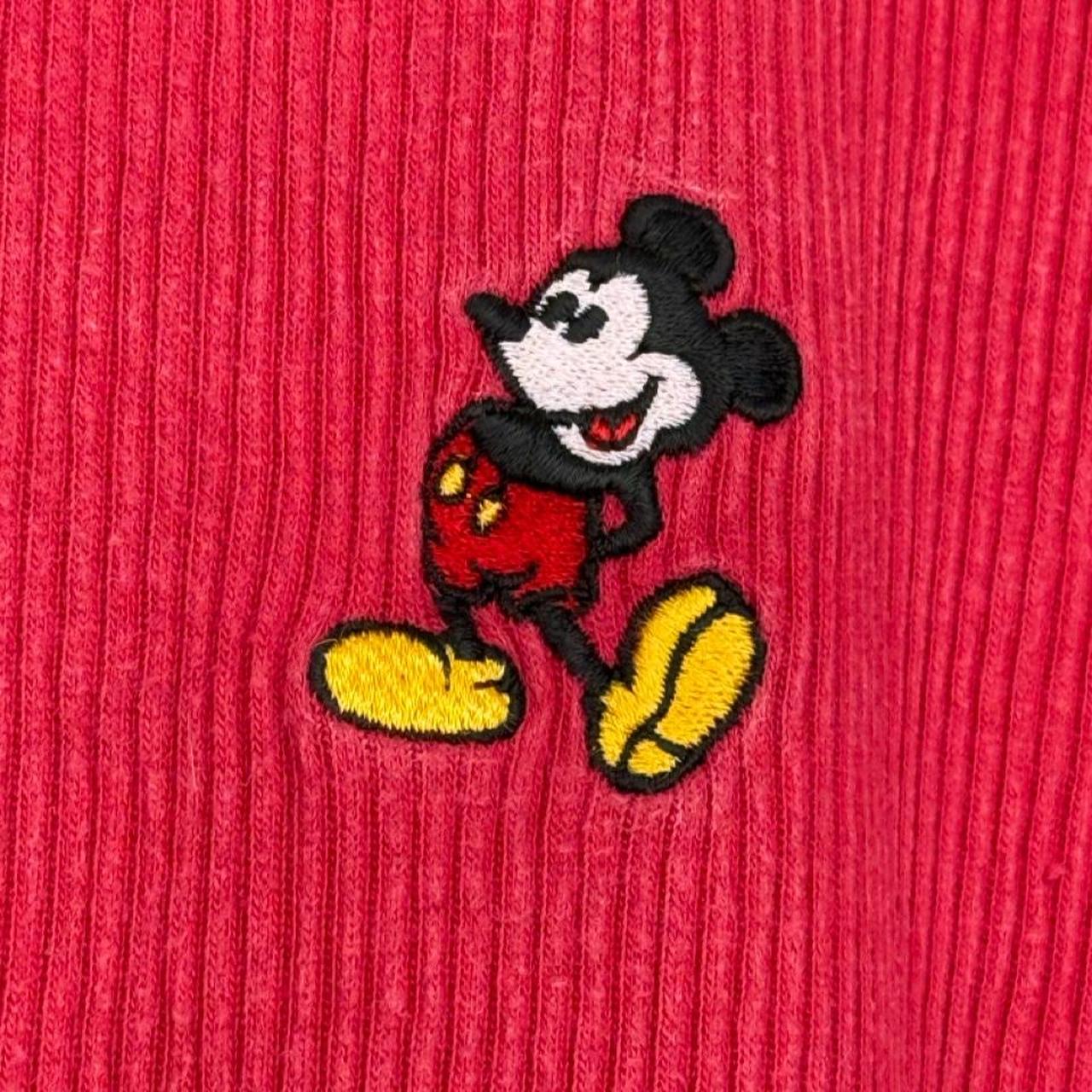 Vintage 90s Mickey Mouse Embroidered Button T Shirt (XXXL)