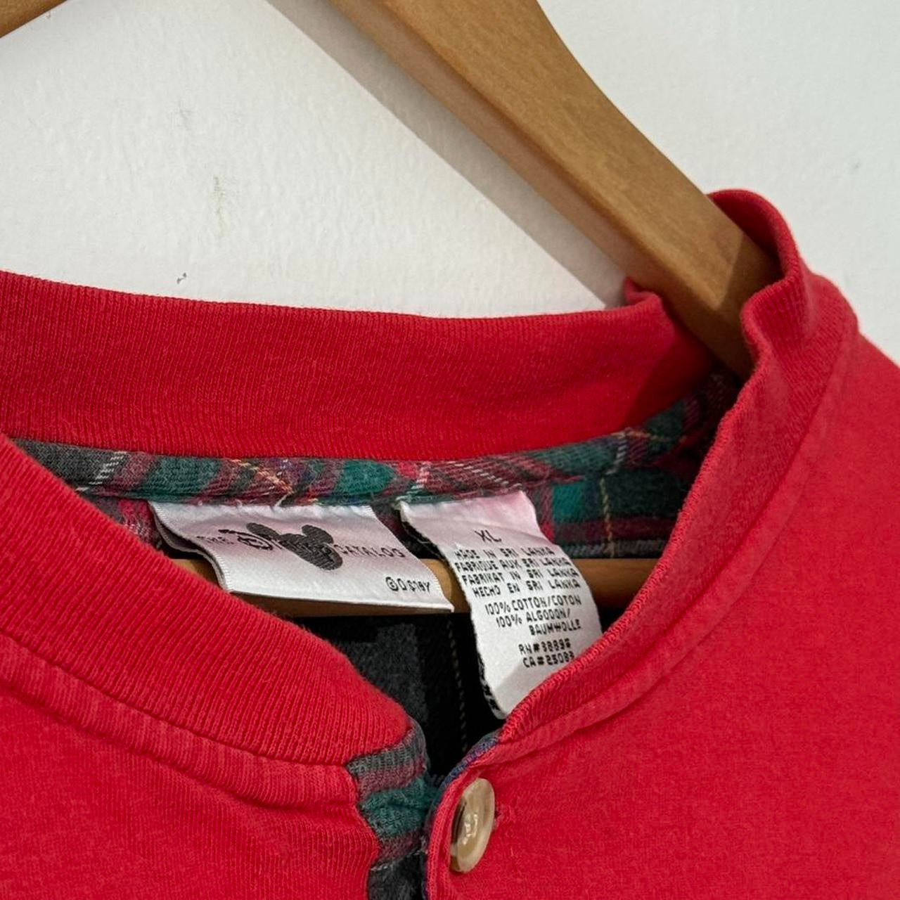 Vintage Mickey Mouse 90s Henley Long Sleeve (XXL)