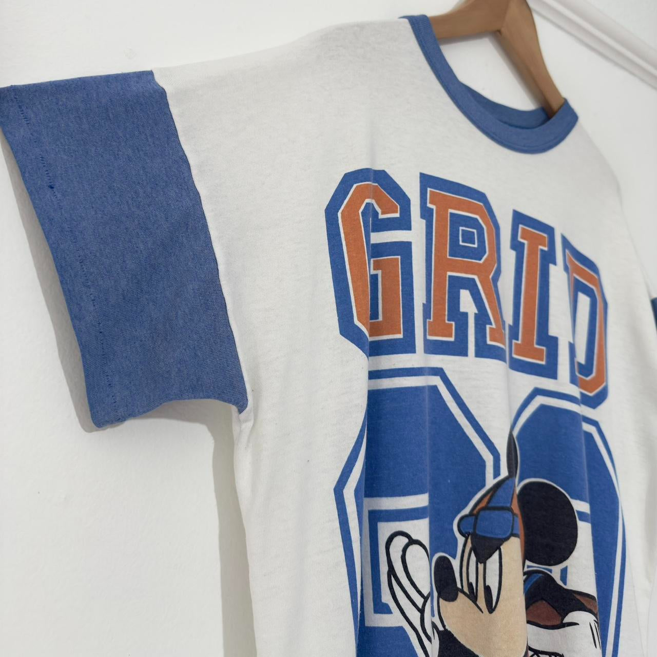 Vintage Mickey American Football 90s Sleepwear T Shirt (Long XL)