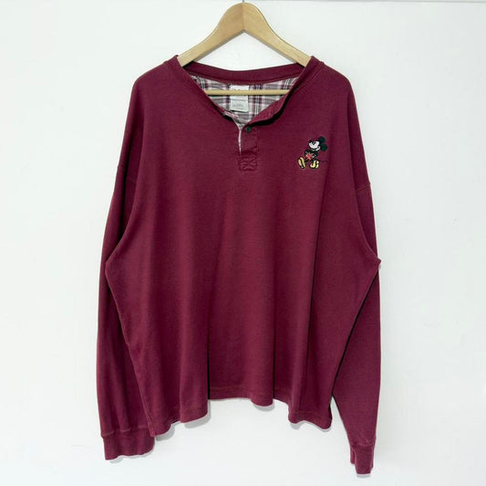 Vintage Mickey Henley 00s Long Sleeve (Boxy XXL)
