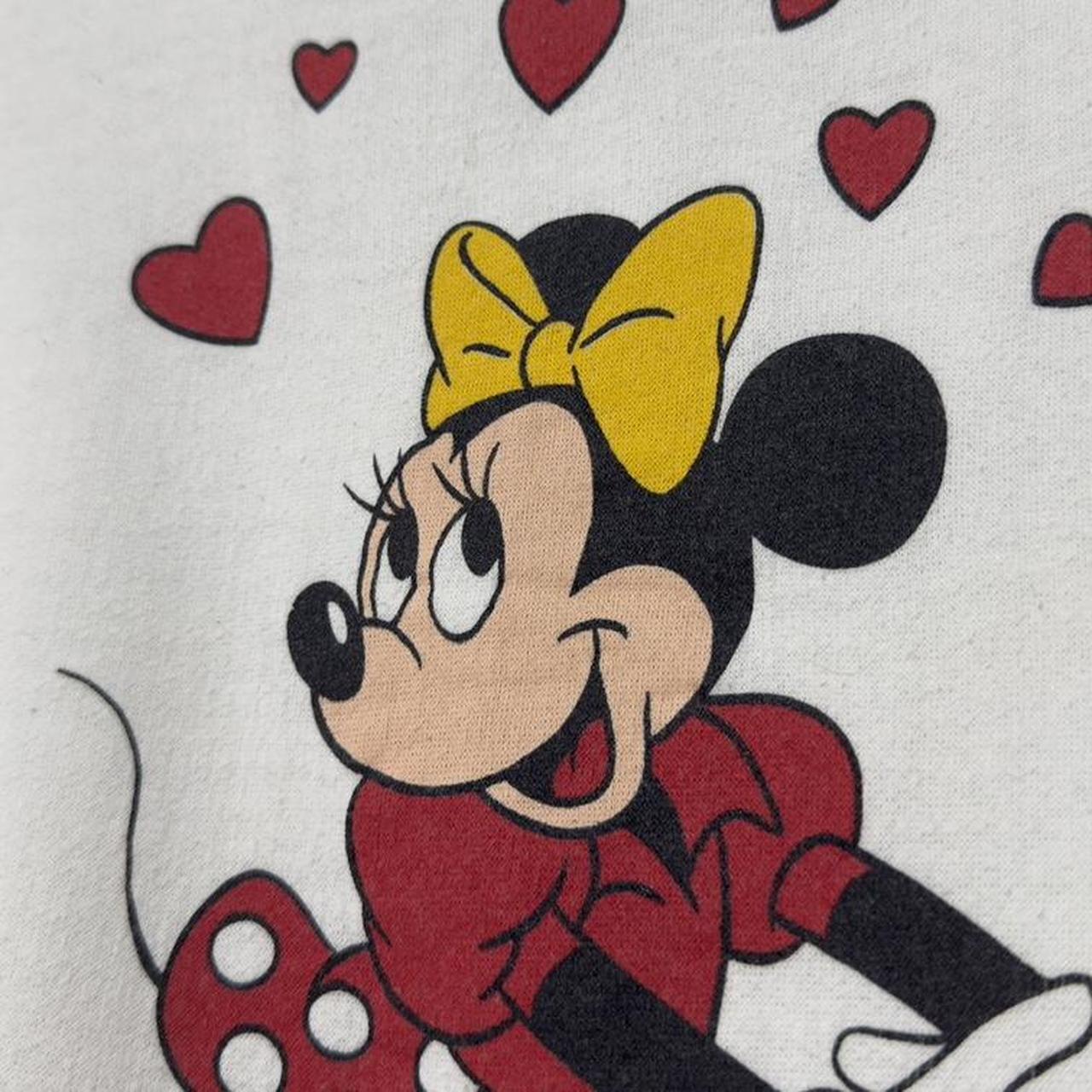 Vintage Minnie Mouse Hearts 80s Sweatshirt (Petite M)