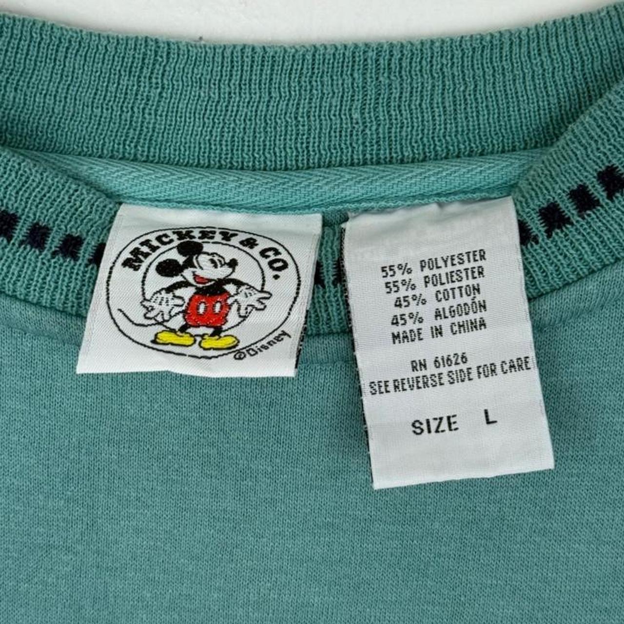 Vintage 90s Mickey Mouse Embroidered Green Sweatshirt (L)