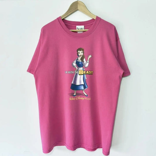 Vintage Walt Disney World Belle I'm With The Beast 00s T Shirt (L)