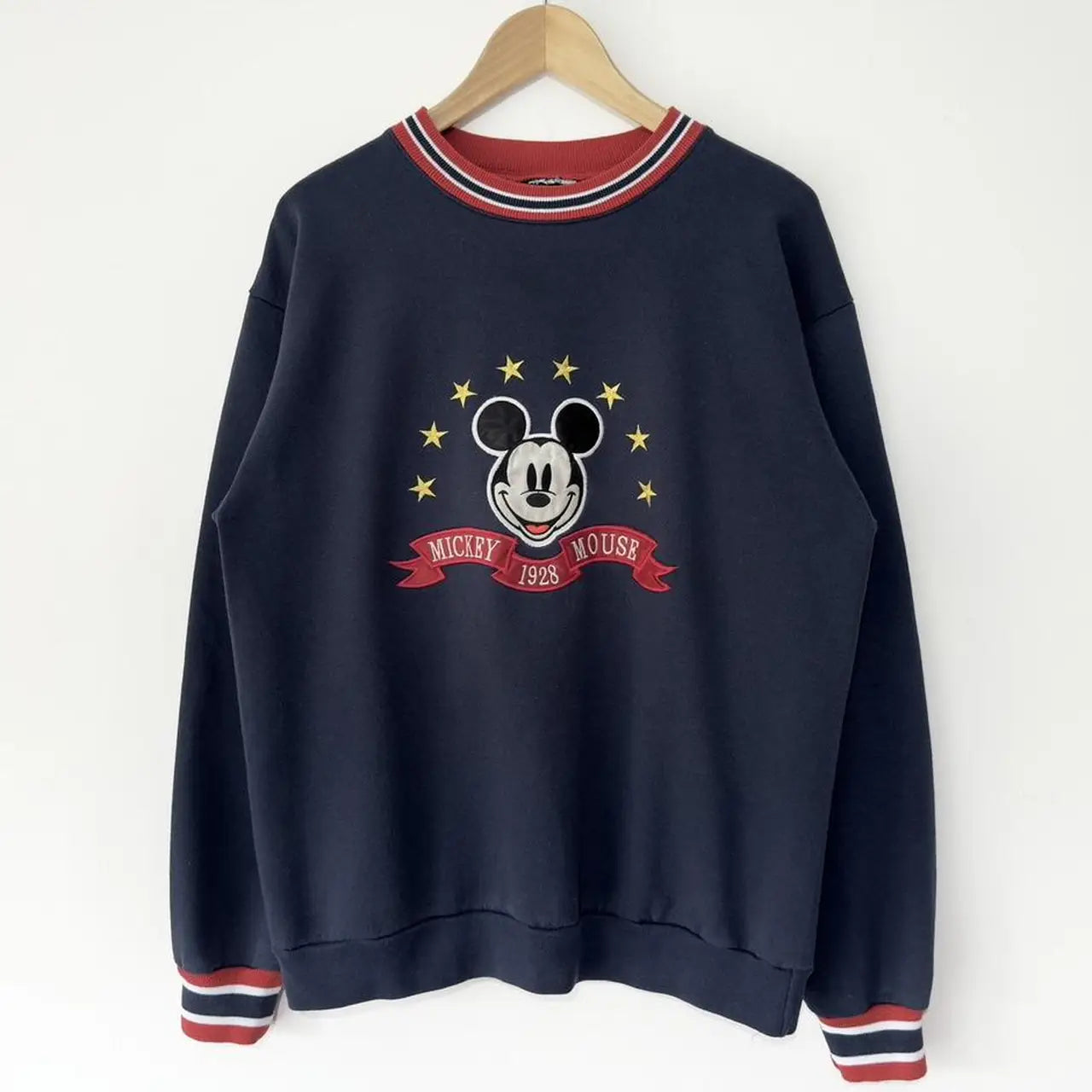 Vintage Mickey Mouse Embroidered 90s Navy Sweatshirt (M)
