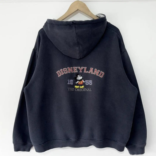 Vintage Disneyland Mickey Mouse Embroidered Zip Up 00s Hoodie (L)