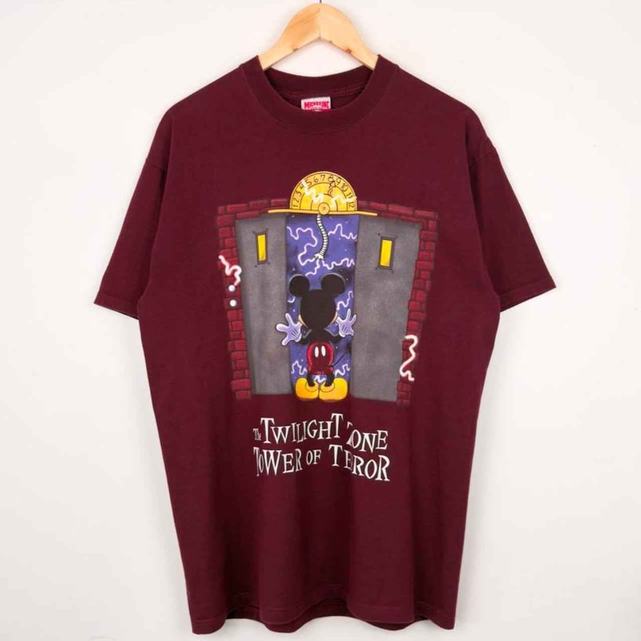 Vintage 90s Tower of Terror Mickey Burgundy T Shirt (L)
