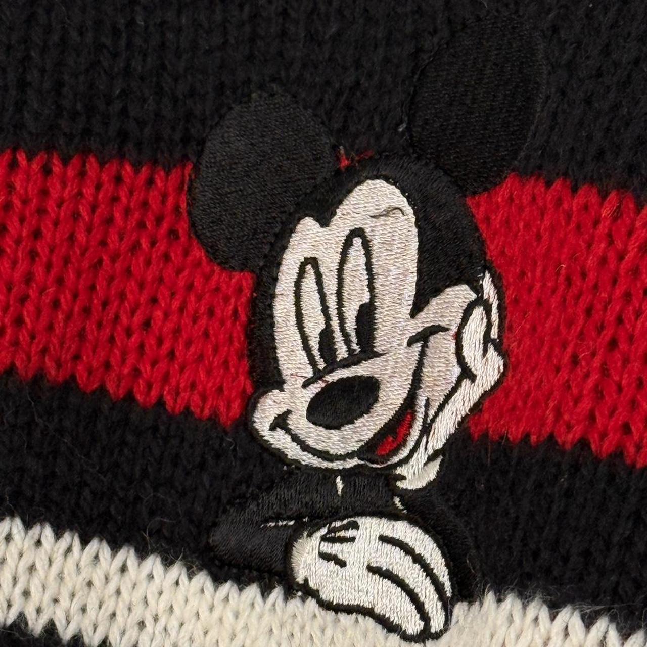 Vintage Mickey Mouse Striped 90s Knitwear Jumper (L)