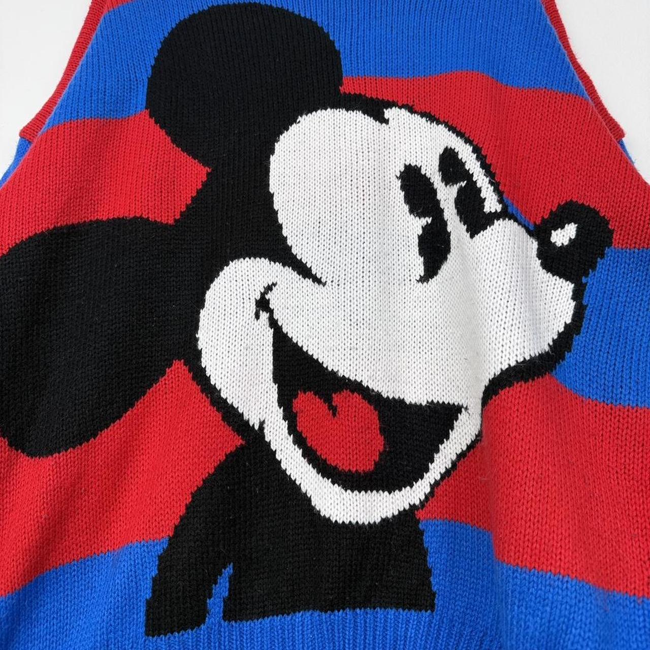 Vintage Mickey Mouse Striped 90s Knitwear Jumper (L)
