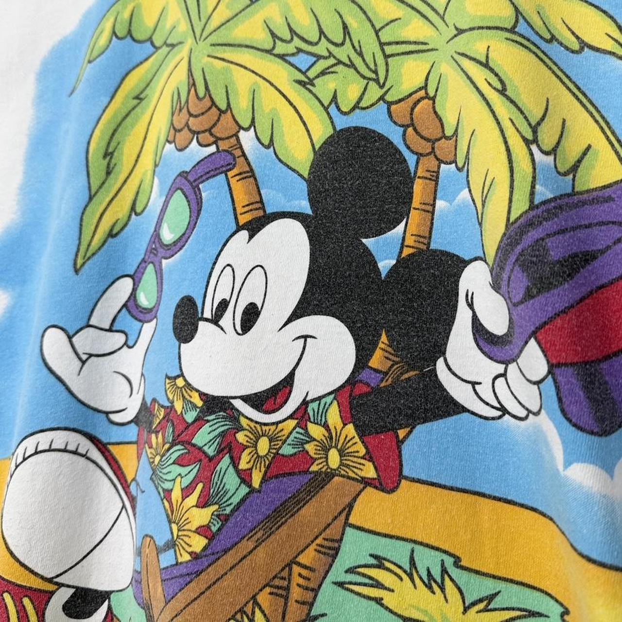 Vintage 90s Mickey Mouse Summer Island White T Shirt (XL)
