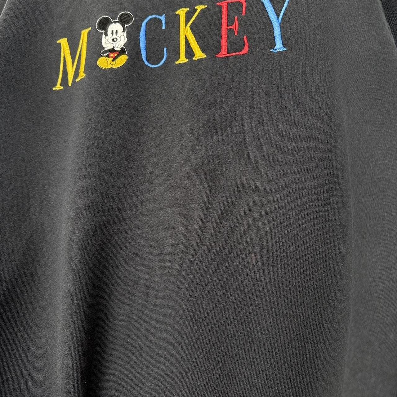 Vintage Mickey Embroidered Spell Out 90s Sweatshirt (M)
