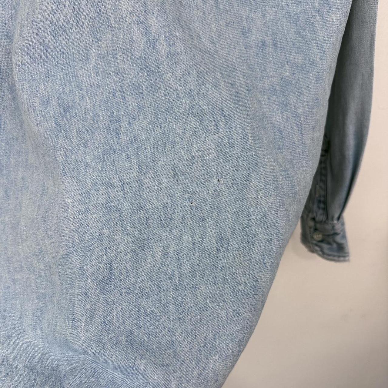 Vintage 90s Mickey Mouse Embroidered The Disney Store Blue Denim Shirt (M)