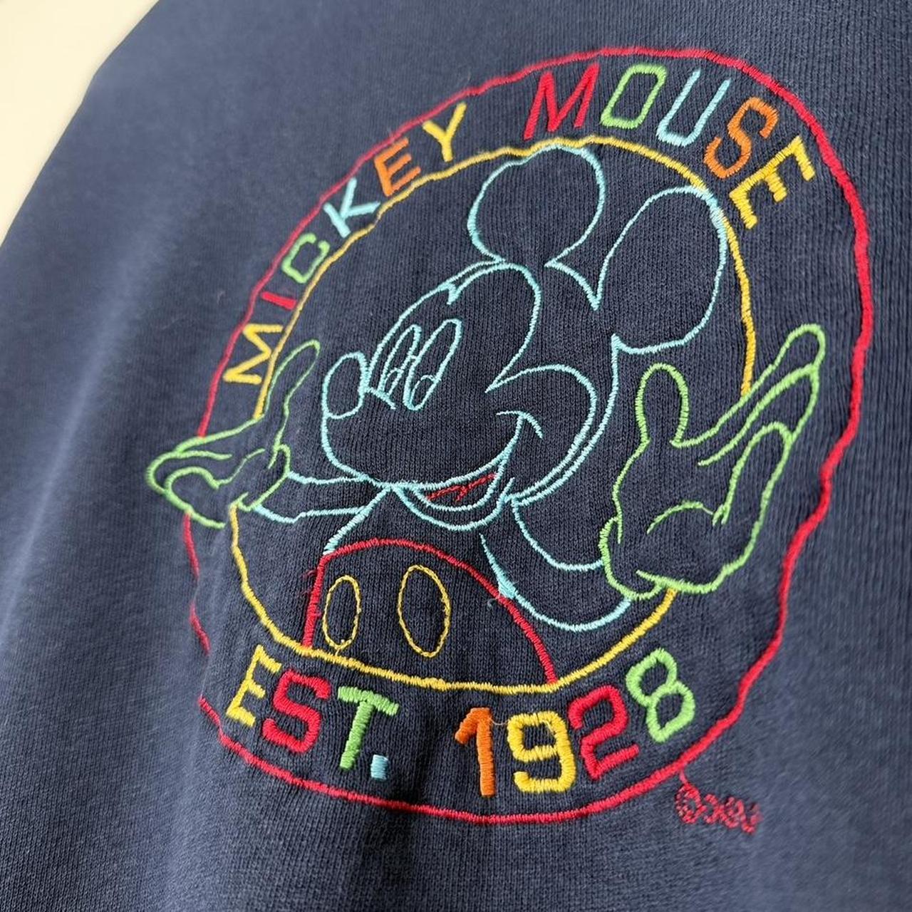 Vintage Mickey Mouse Embroidered Outline 90s Sweatshirt (XL)