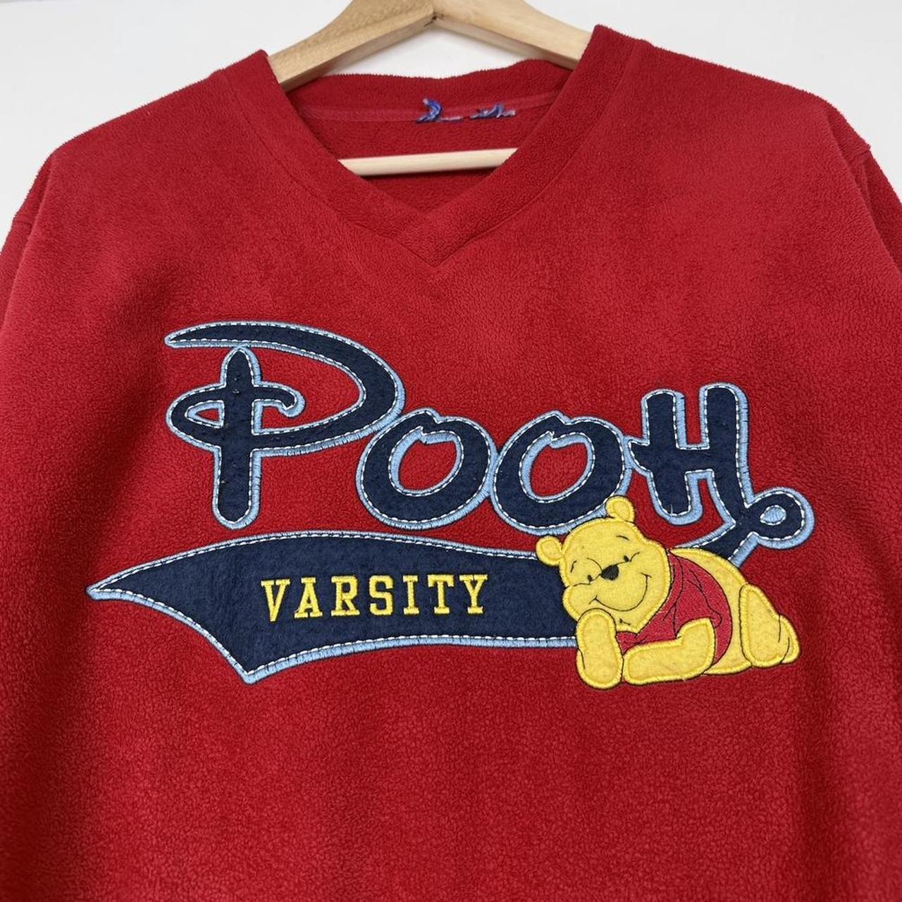 Vintage Winnie the Pooh Varsity 90s V Neck Fleece Sweatshirt (S/M)