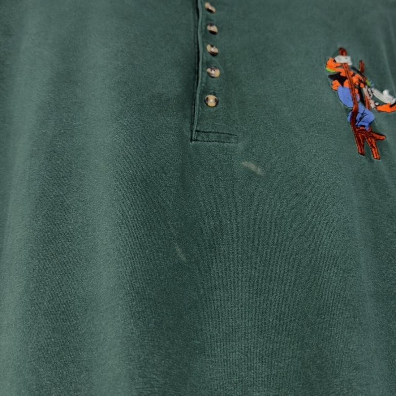Vintage Goofy Embroidered Henley 90s Long Sleeve (XXL)