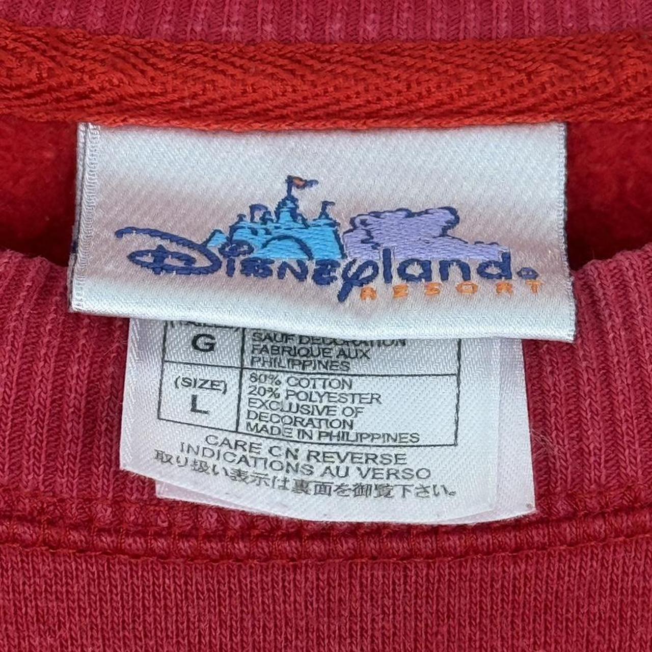 Vintage 2005 Mickey & Friends Disneyland 50th Anniversary Embroidered Cropped Red Sweatshirt (L)