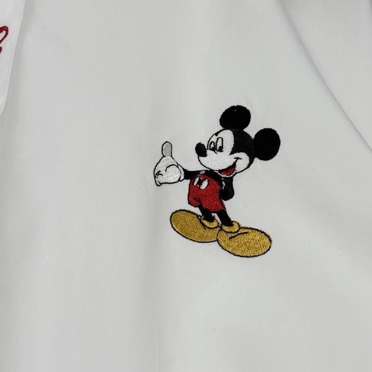 Vintage Mickey Mouse Spell Out 90s Button Up Shirt (Women's M)