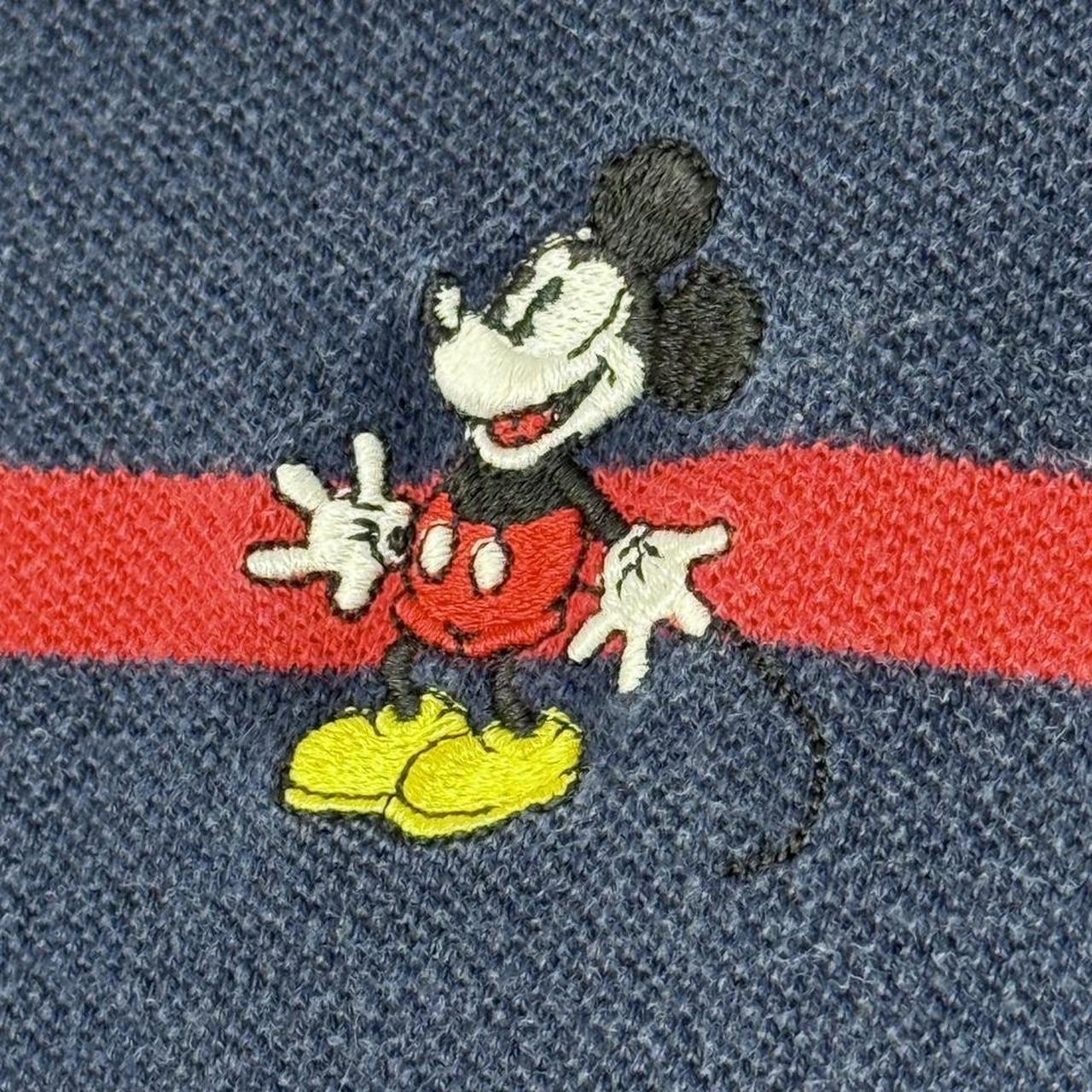 Vintage Mickey Mouse Striped 90s Polo Shirt (M)