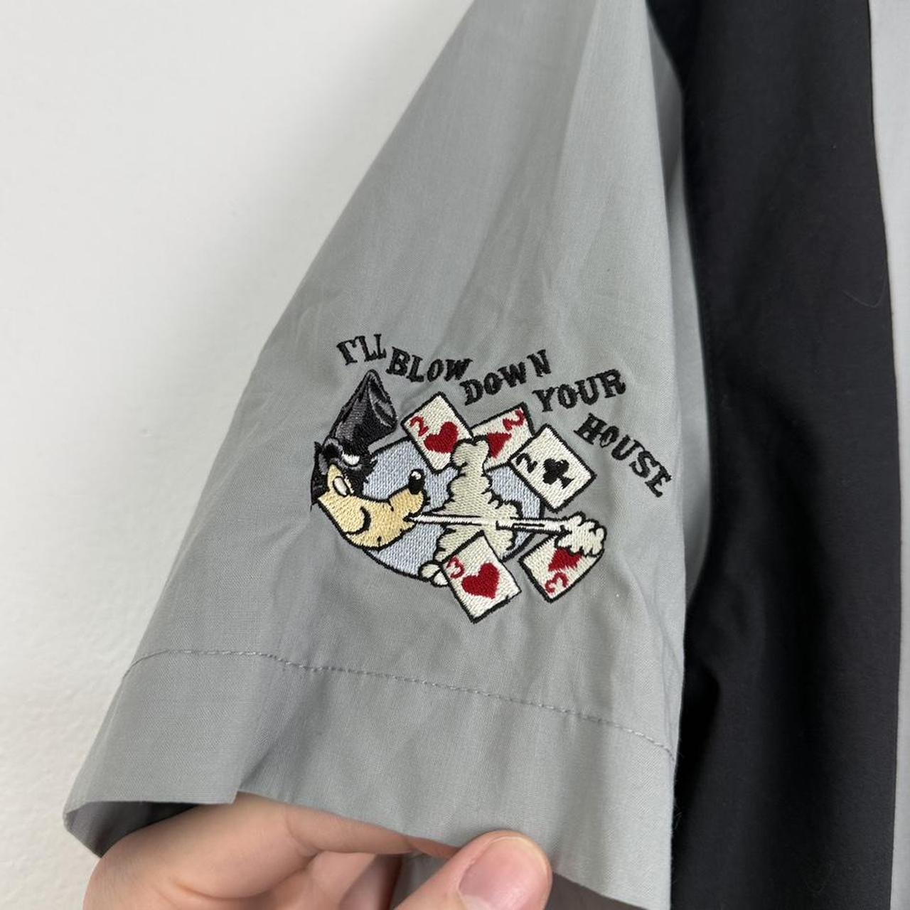 Vintage Disneyland Big Bad Wolf Poker Club 00s Button Up Shirt (M)