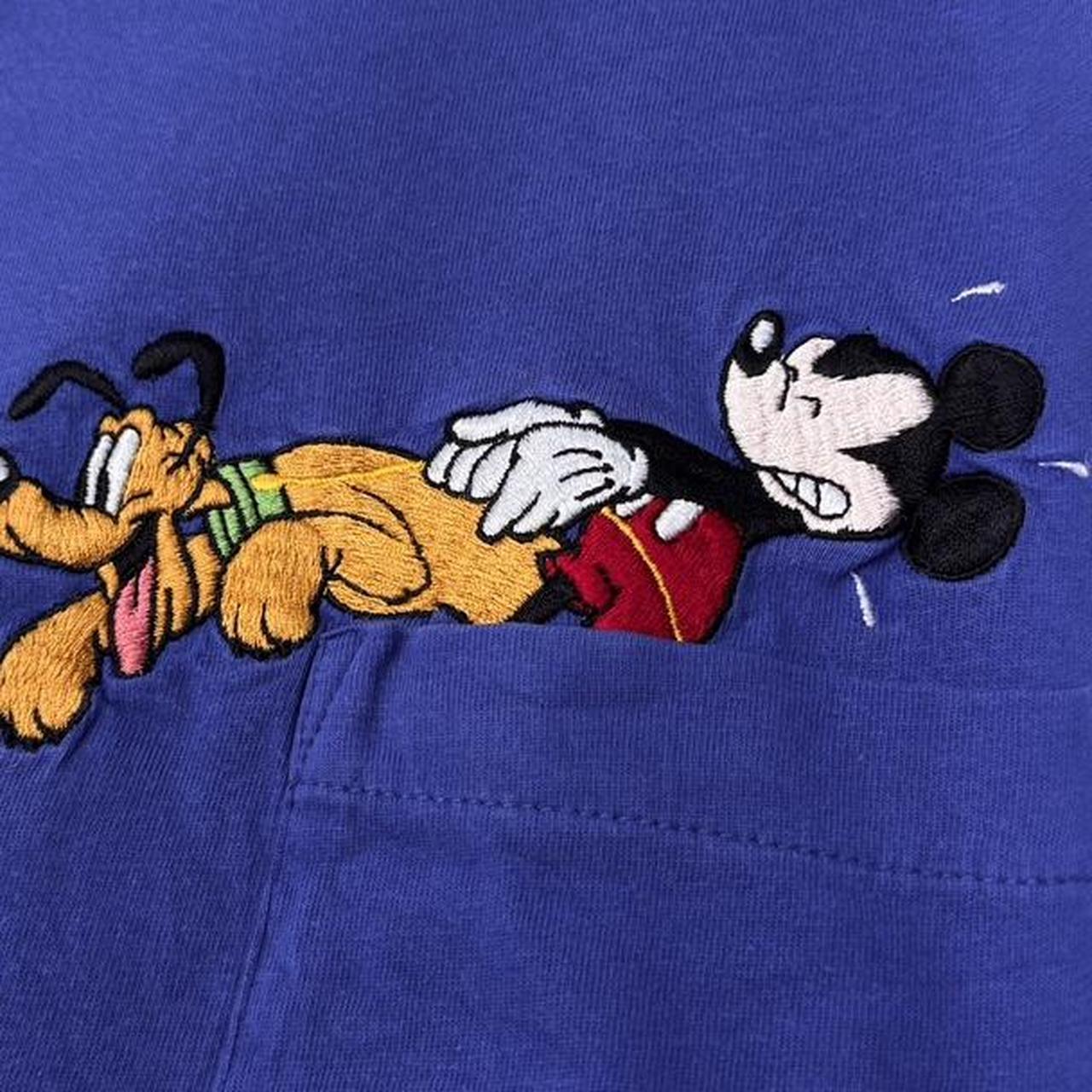 Vintage Mickey & Pluto Disney Store 90s Pocket T Shirt (XL)