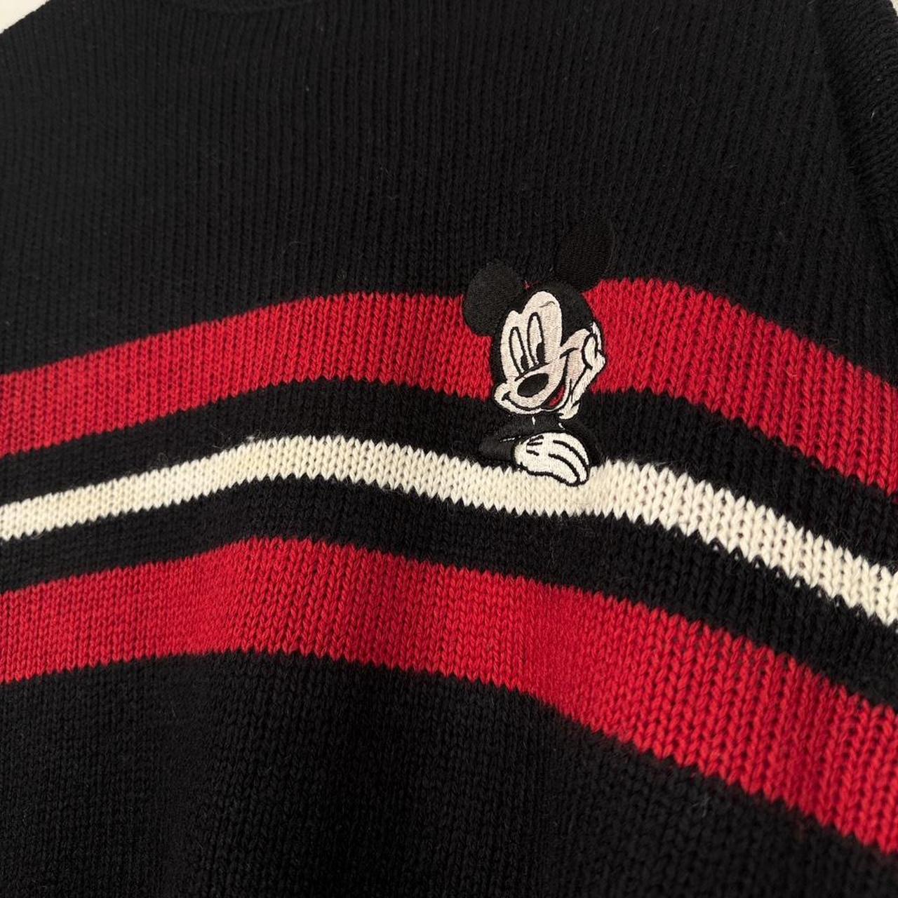 Vintage Mickey Mouse Striped 90s Knitwear Jumper (L)