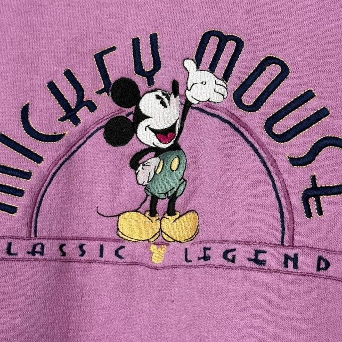 Vintage 90s Mickey Mouse Embroidered Purple Pink Sweatshirt (L/XL)