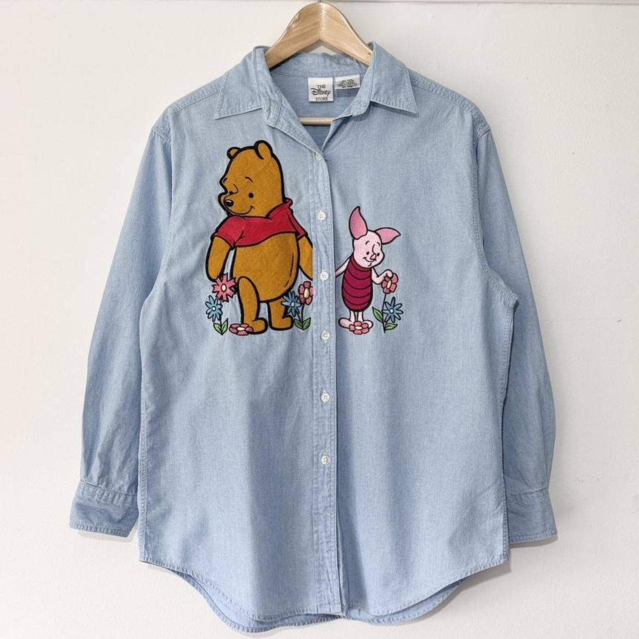 Vintage Winnie the Pooh & Piglet Embroidered 90s Button Shirt (S)