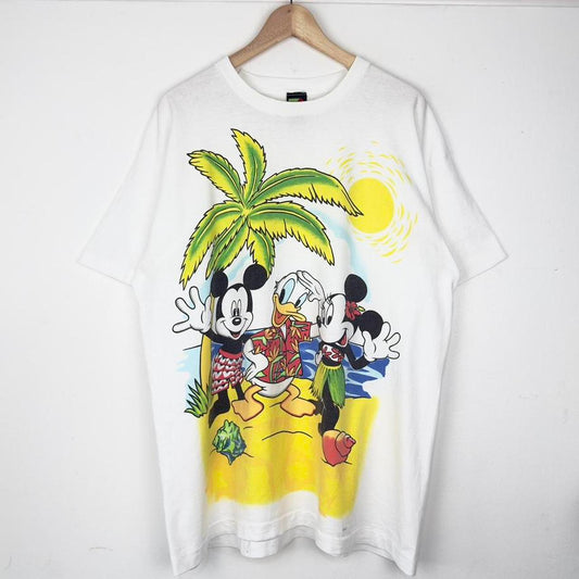 Vintage Mickey & Friends Summer Beach Mickey Unlimited 90s T Shirt (XL)