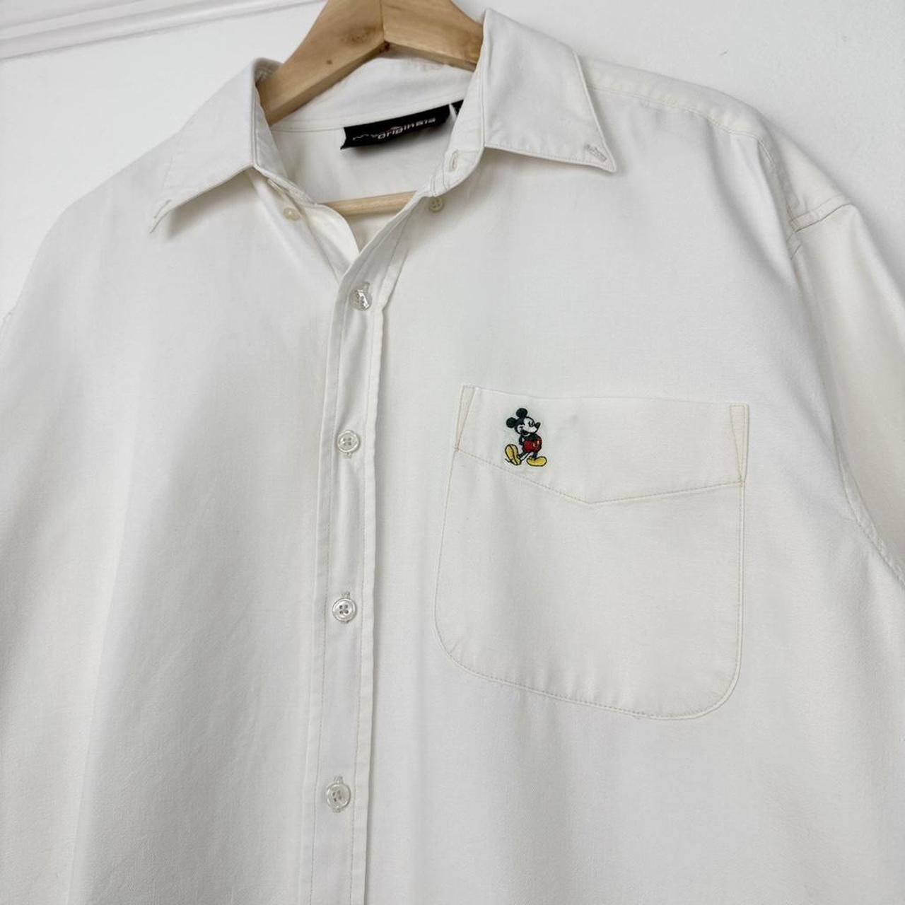 Vintage Mickey Mouse 90s Short Sleeve Button Up Shirt (L)