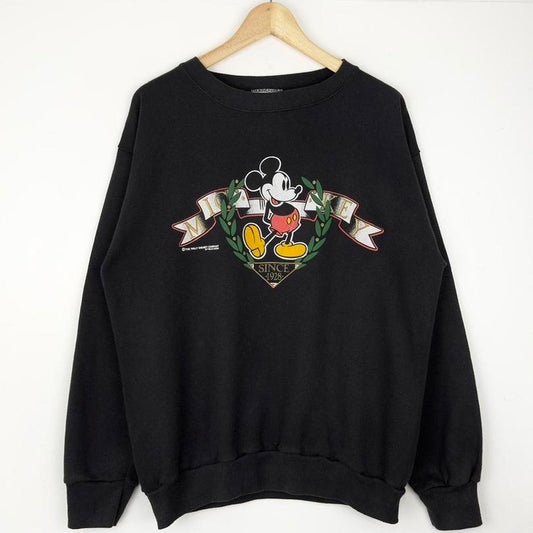 Vintage Mickey Mouse Banner Crest 90s Sweatshirt (M)