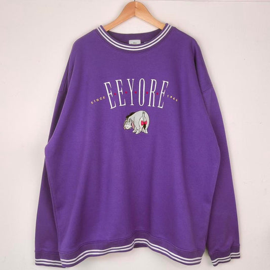 Disney Eeyore Winnie the Pooh Embroidered Spell Out Sweatshirt (XXL)
