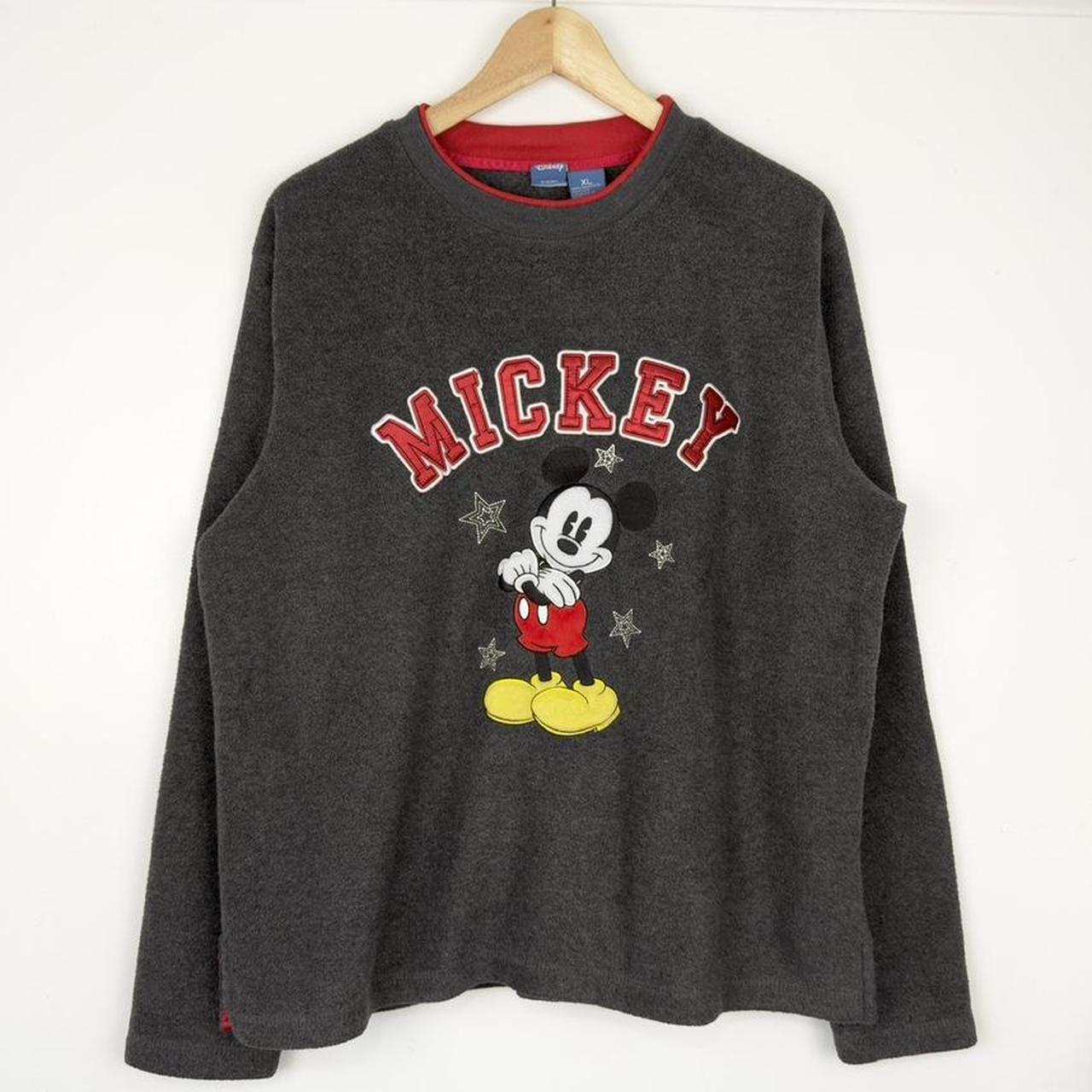 Mickey Mouse Embroidered 2000s Fleece Sweatshirt (L)