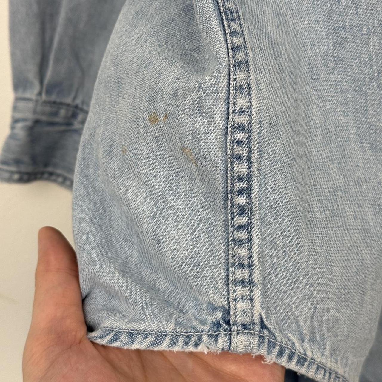 Vintage 90s Mickey Mouse Embroidered The Disney Store Blue Denim Shirt (M)