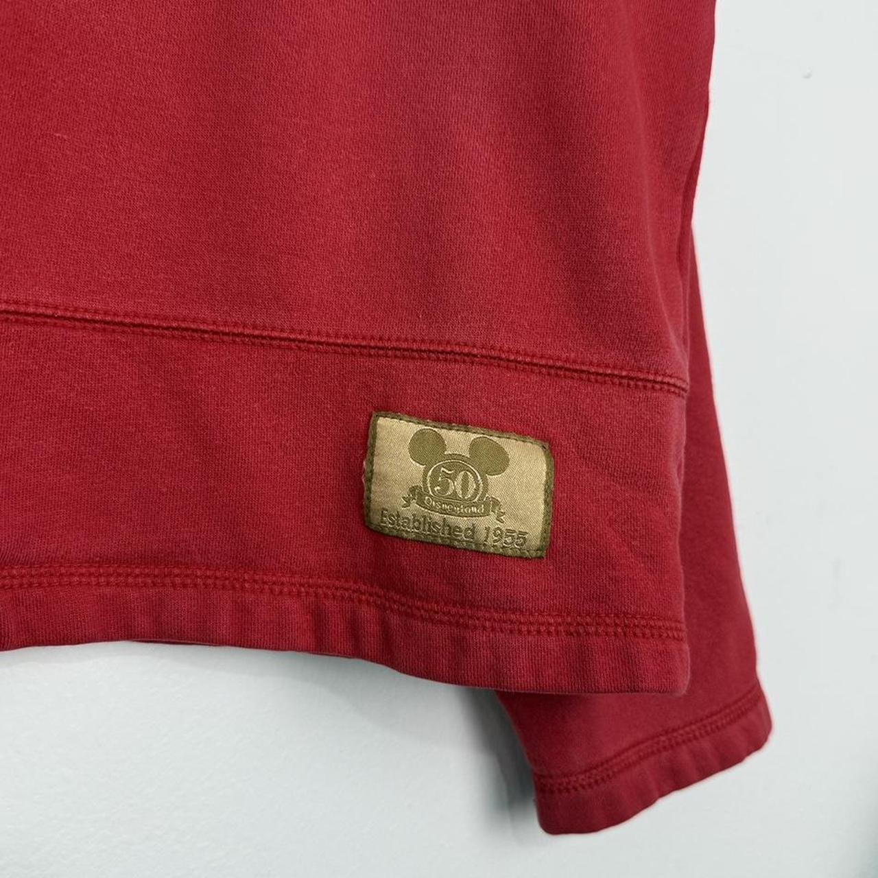 Vintage 2005 Mickey & Friends Disneyland 50th Anniversary Embroidered Cropped Red Sweatshirt (L)