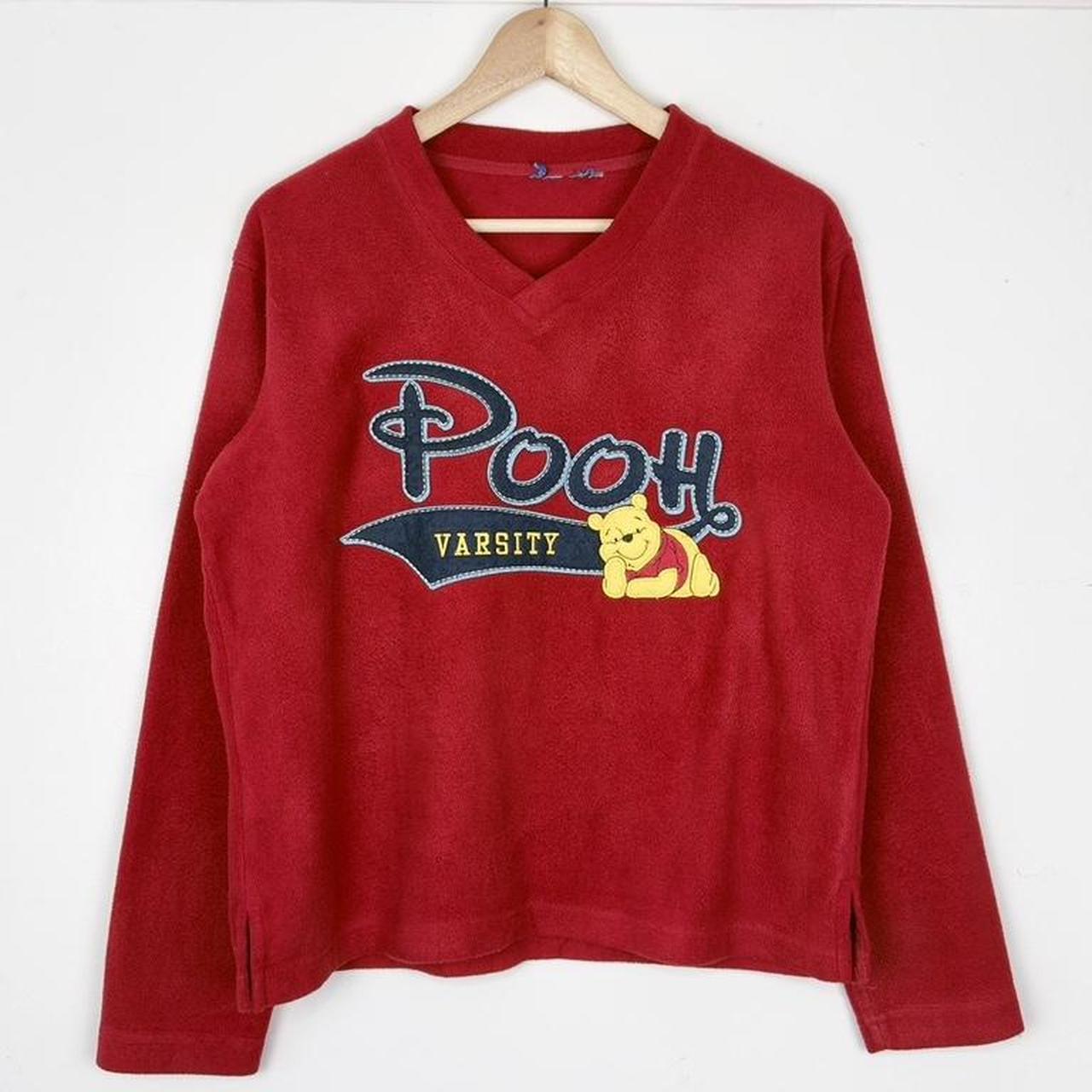 Vintage Winnie the Pooh Varsity 90s V Neck Fleece Sweatshirt (S/M)