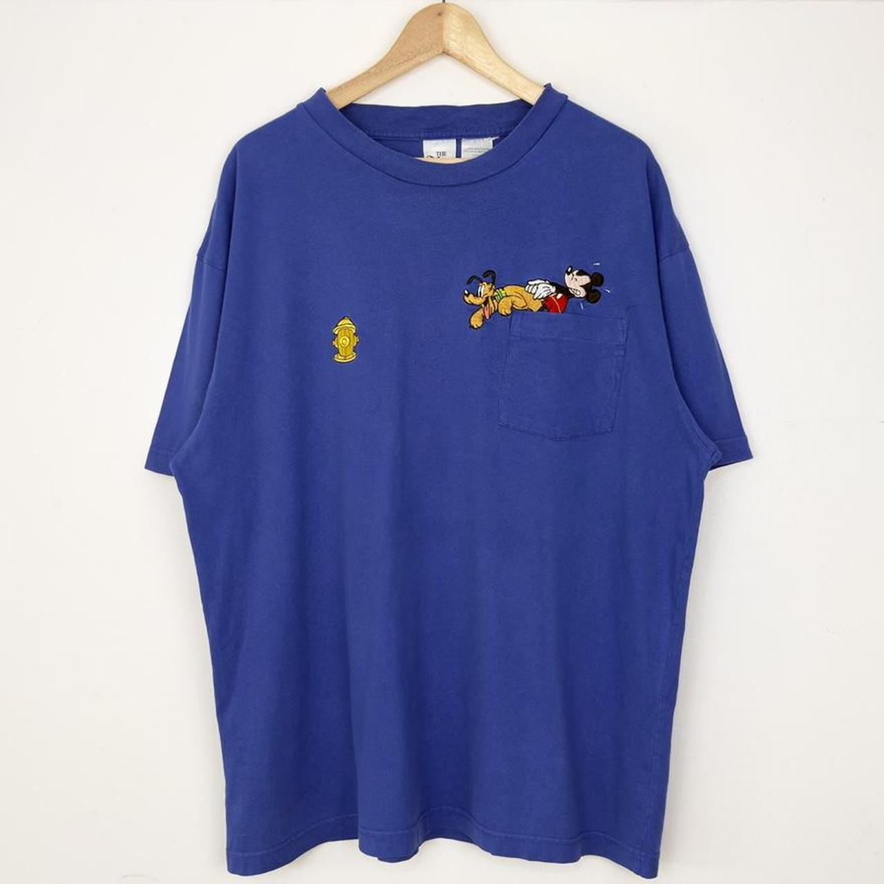 Vintage Mickey & Pluto Disney Store 90s Pocket T Shirt (XL)
