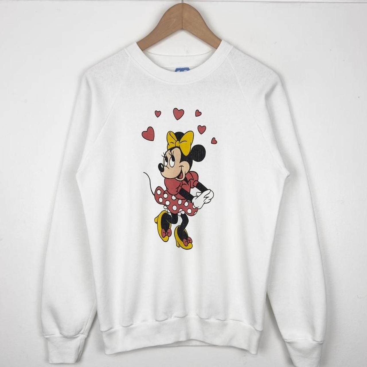 Vintage Minnie Mouse Love Hearts 90s Sweatshirt (S)