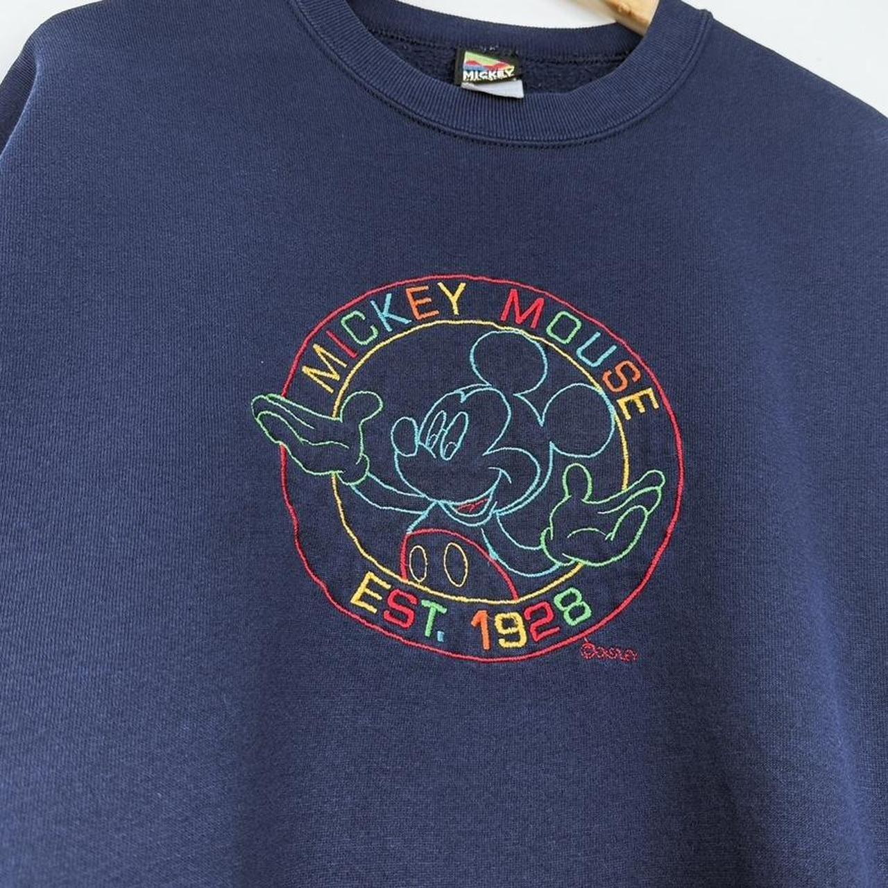 Vintage Mickey Mouse Embroidered Outline 90s Sweatshirt (XL)