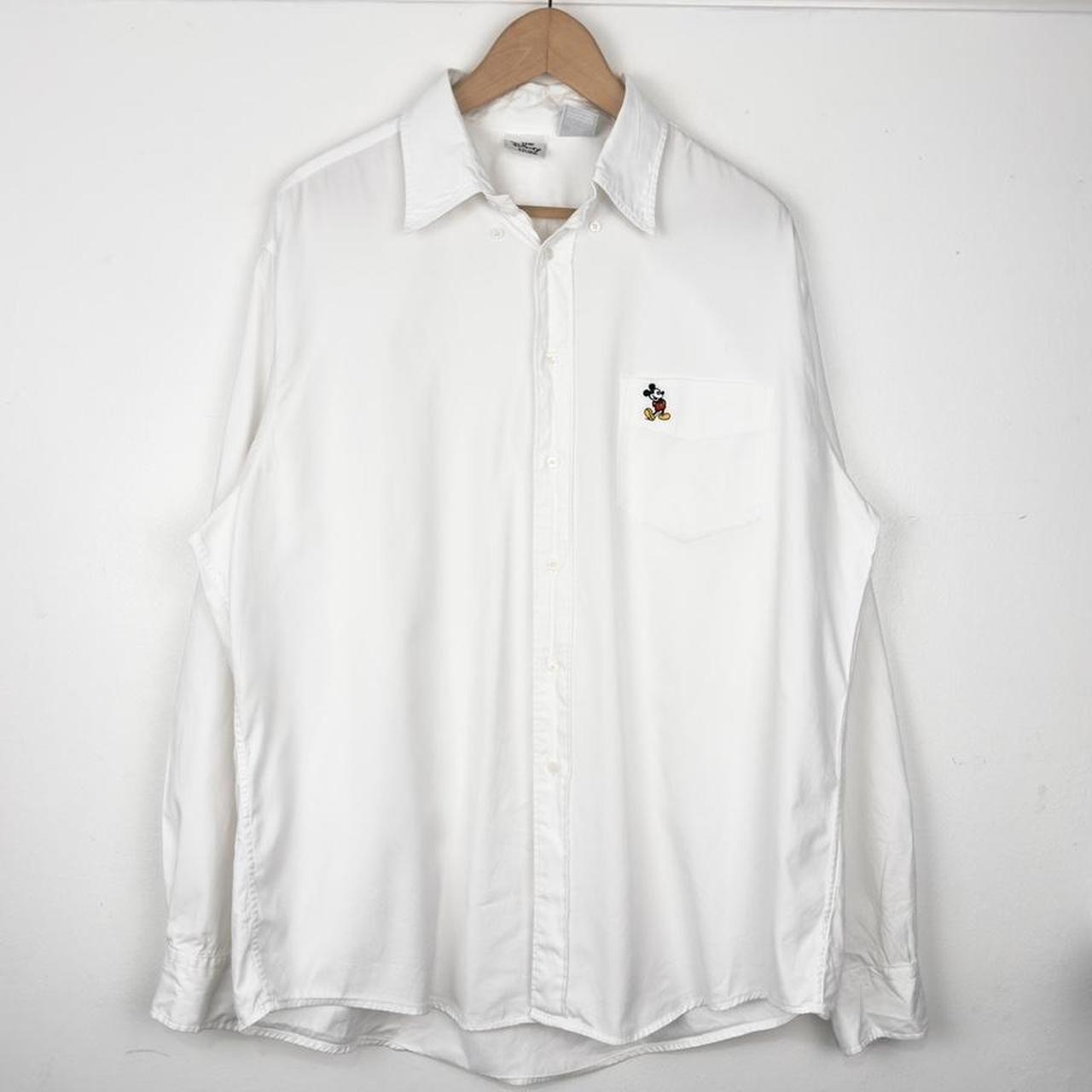 Vintage Mickey Mouse 90s Long Sleeve Button Up Shirt (XL)