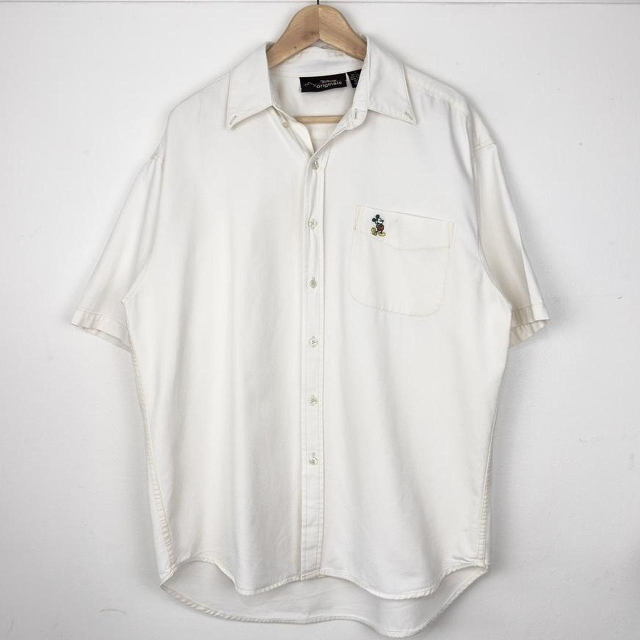 Vintage Mickey Mouse 90s Short Sleeve Button Up Shirt (L)