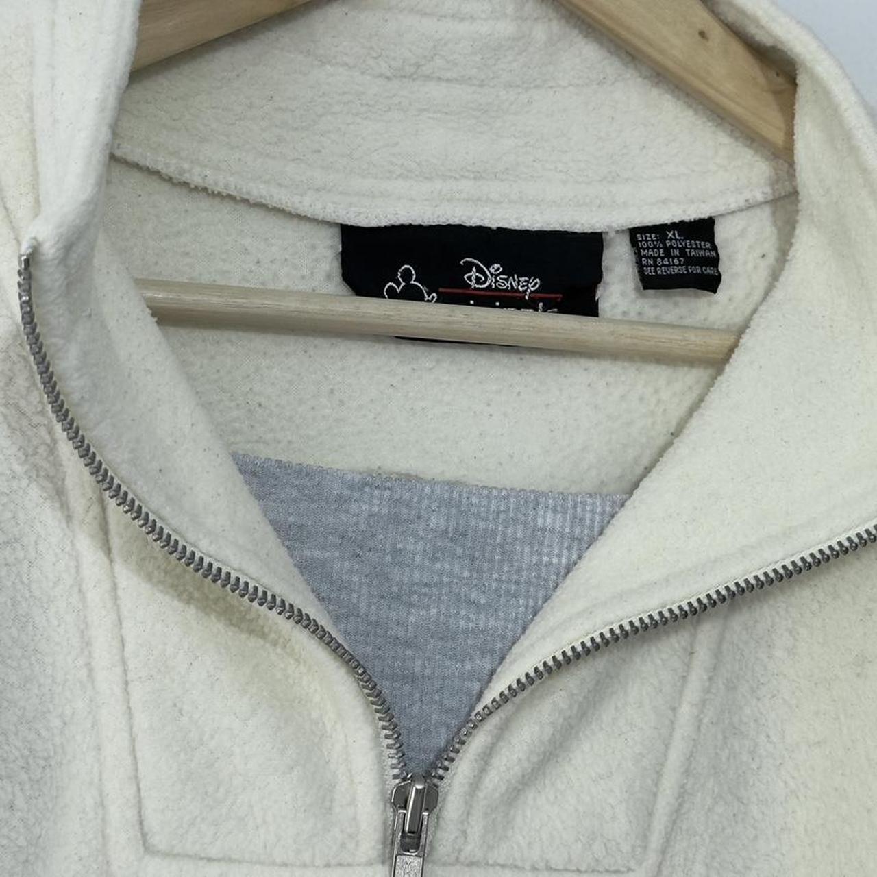Vintage Mickey Mouse Cream Fleece 90s Quarter Zip  (XL)