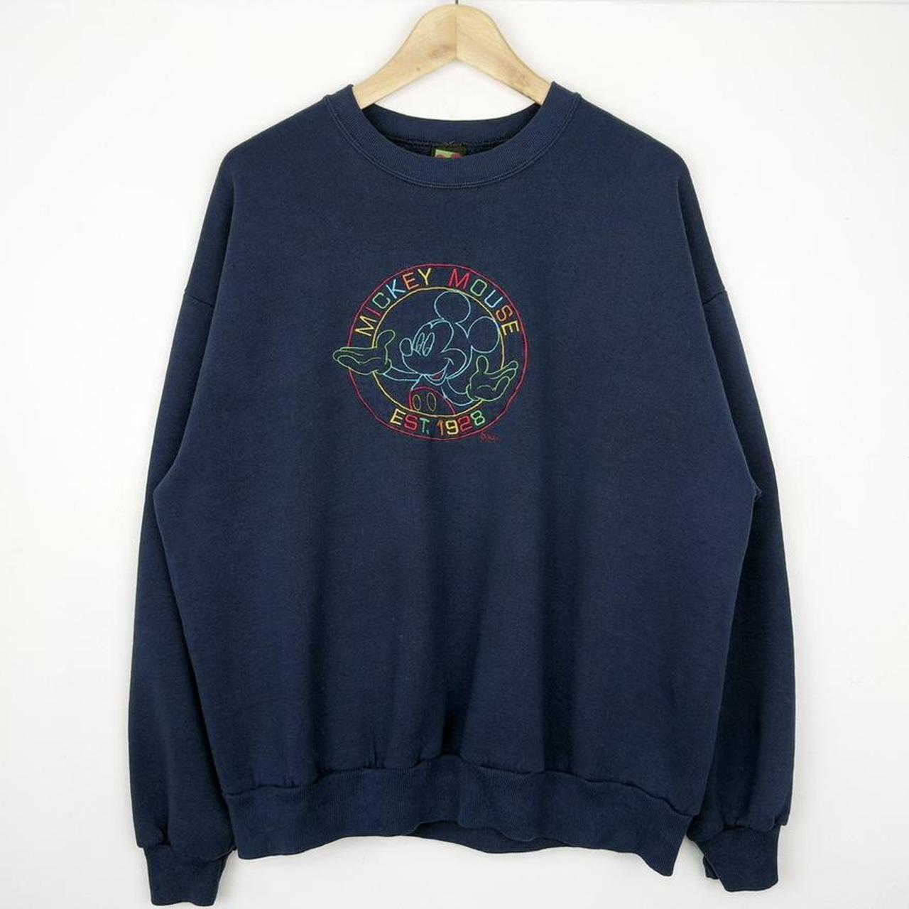 Vintage Mickey Mouse Embroidered Outline 90s Sweatshirt (XL)