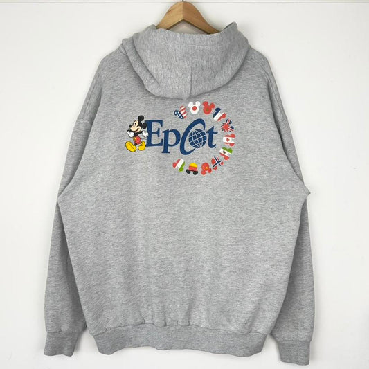 Vintage Epcot Walt Disney World Mickey 00s Zip Up Hoodie (XXL)